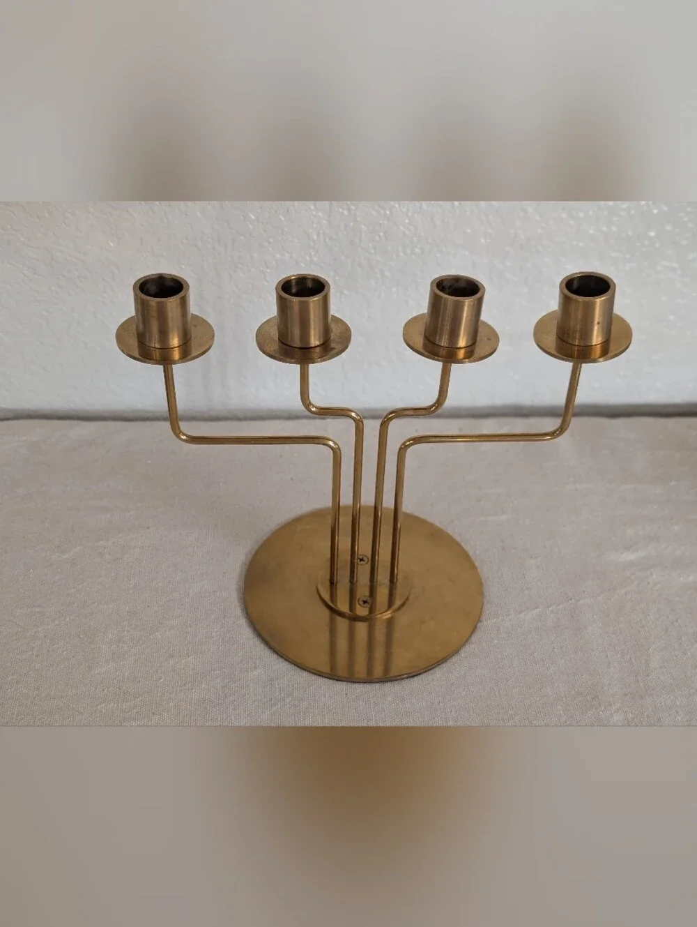 Vintage 1999 IKEA PÄRLBAND Gold Toned Candelabra 4 Arm Classic Minimalism MCM